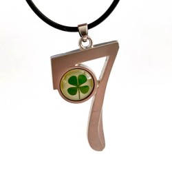 Kunststof Ketting 7 met echt klavertje vier nr13