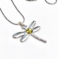 Kettinkje libelle met echt klavertje vier nr9