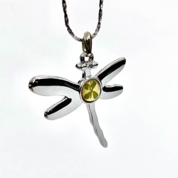 Kettinkje libelle met echt klavertje vier nr9