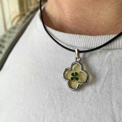 kunststof koord bloem echt klavertje vier nr23