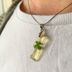 Kettinkje staafje met echt klavertje vier nr3a