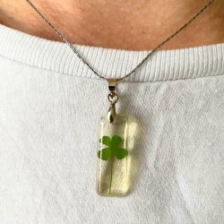 Kettinkje staafje met echt klavertje vier nr3a